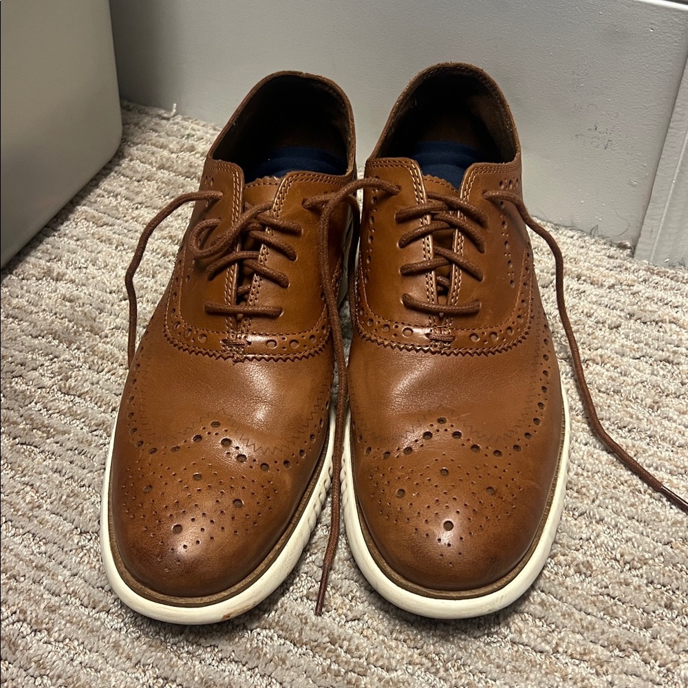 Cole Haan Tan Leather Wingtip Sneakers